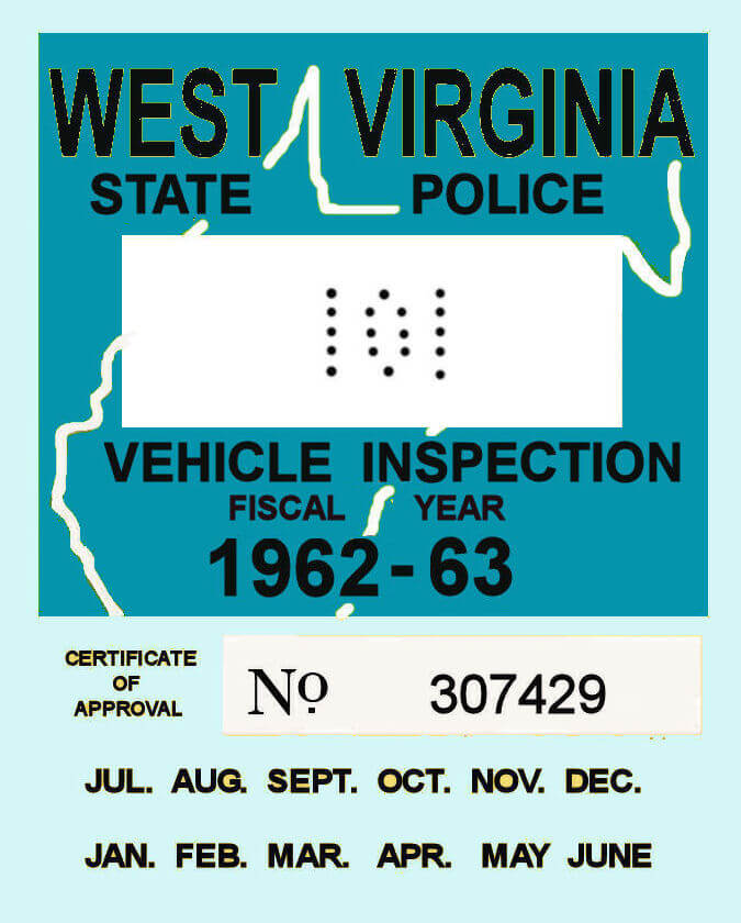 1962-63 WV Inspection Sticker